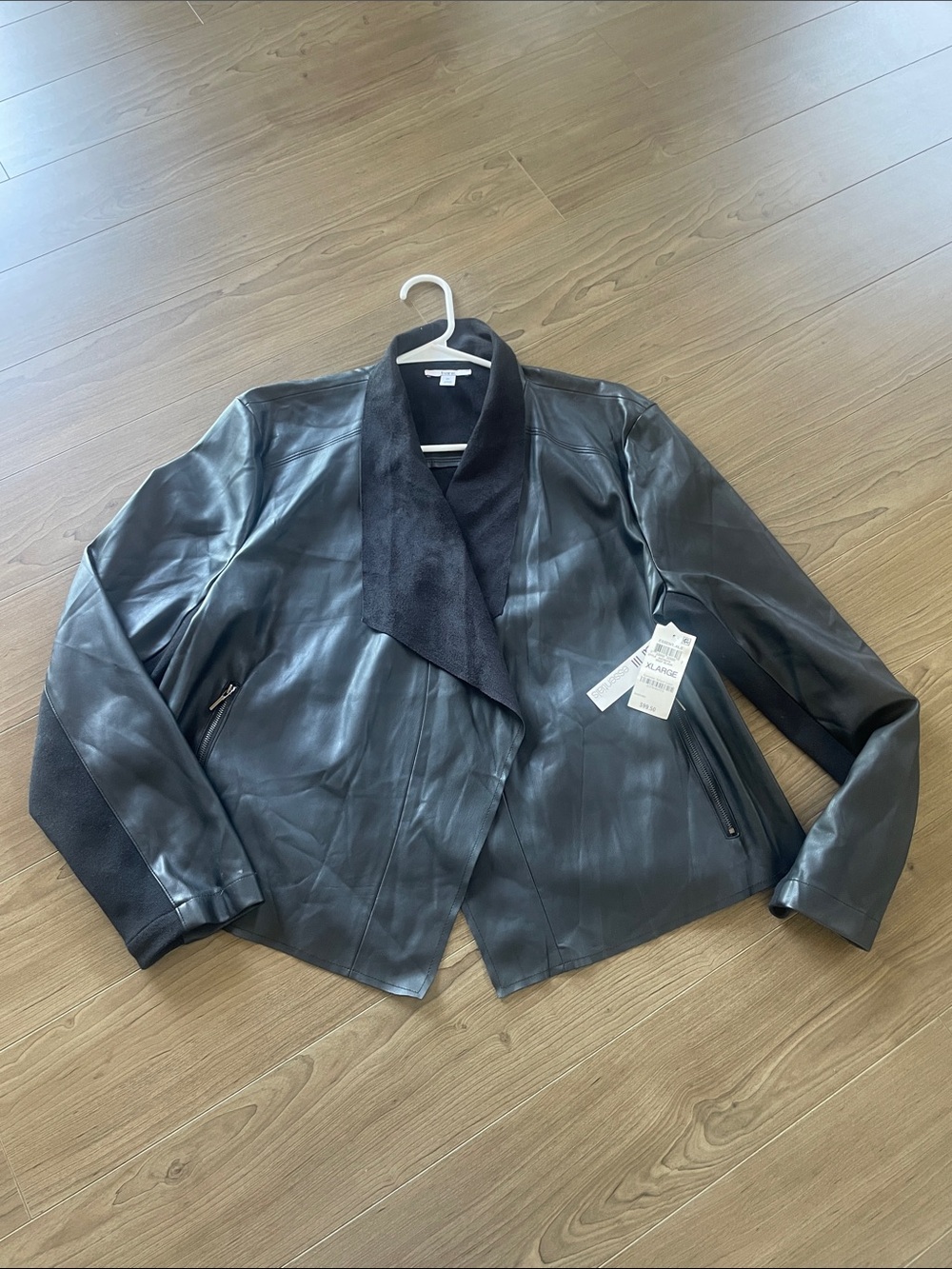 BAR lll Essentials Black Faux Leather Jacket SZ XL Brand New
